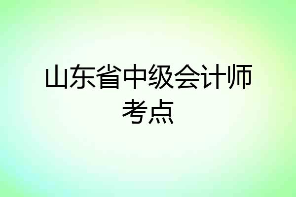 山东省中级会计师考点