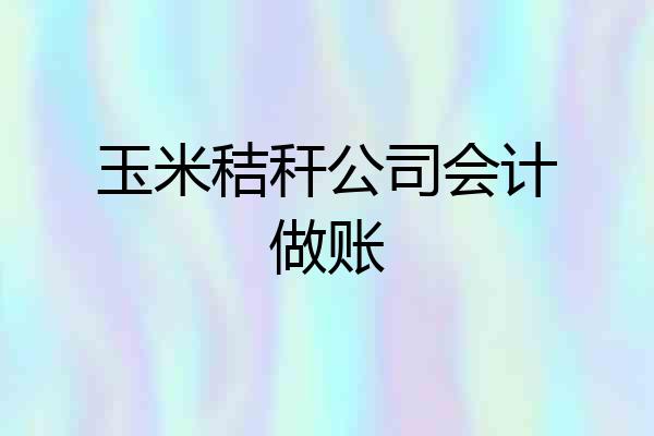玉米秸秆公司会计做账