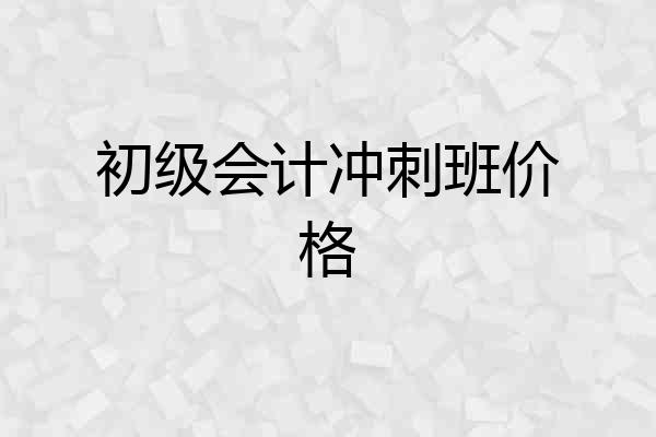 初级会计冲刺班价格