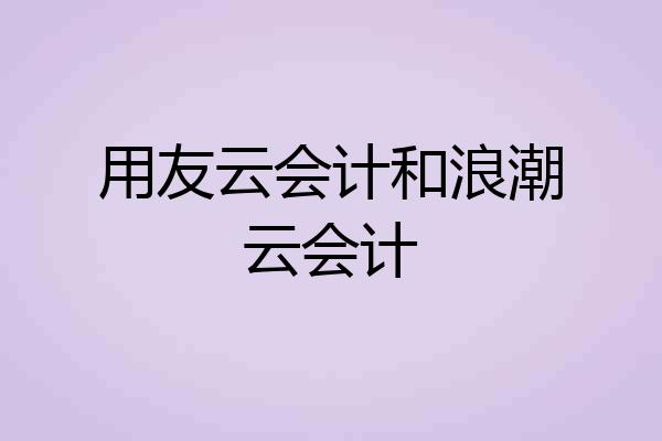 用友云会计和浪潮云会计