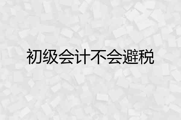 初级会计不会避税