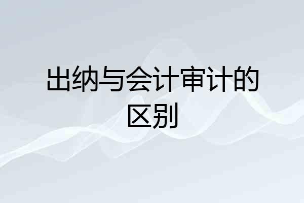 出纳与会计审计的区别