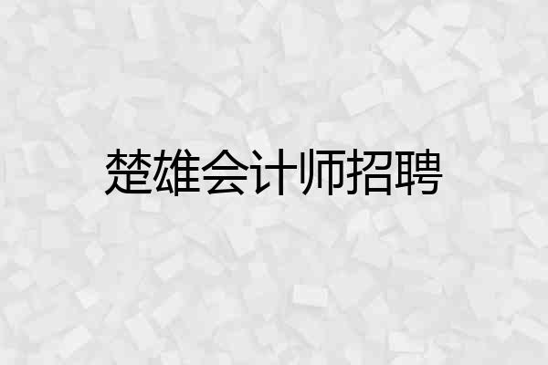 楚雄会计师招聘