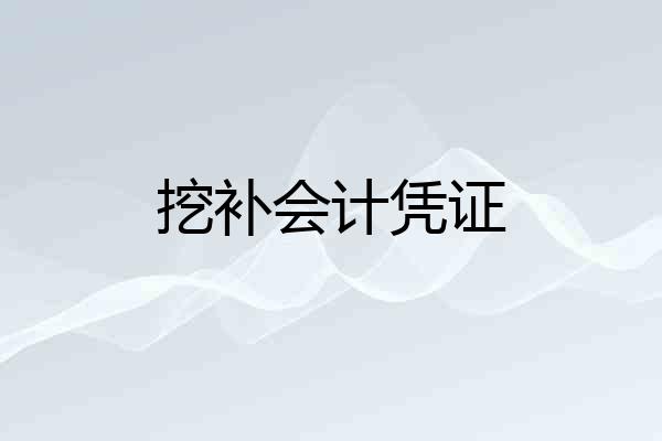 挖补会计凭证