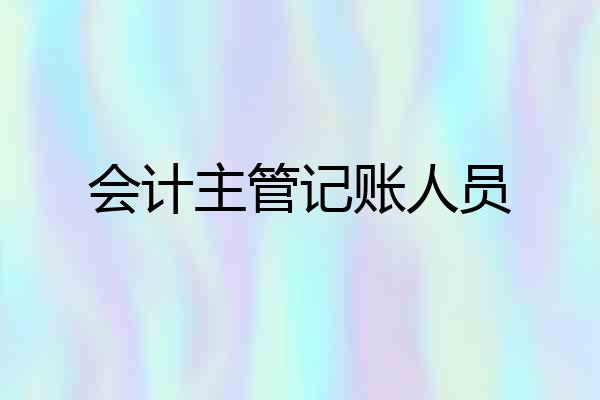 会计主管记账人员