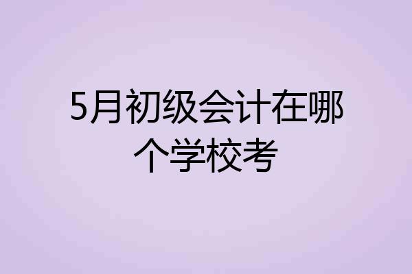 5月初级会计在哪个学校考