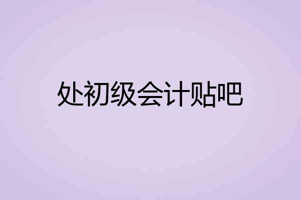 处初级会计贴吧