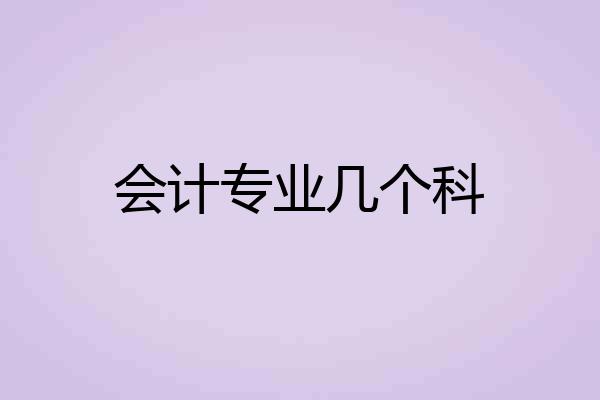 会计专业几个科