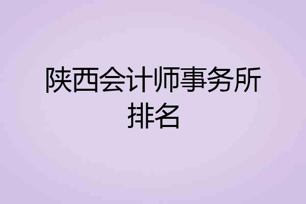 陕西会计师事务所排名