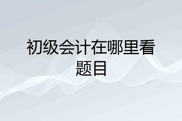 初级会计在哪里看题目