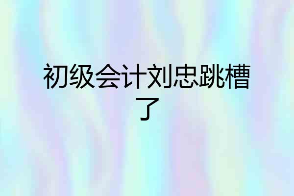 初级会计刘忠跳槽了