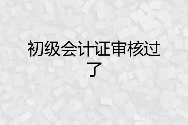 初级会计证审核过了