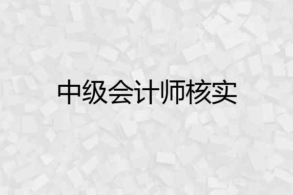 中级会计师核实