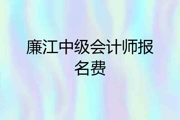 廉江中级会计师报名费