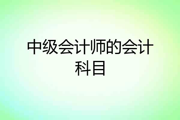 中级会计师的会计科目