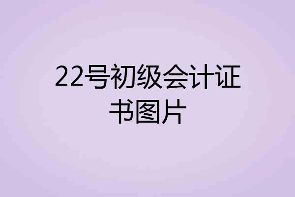 22号初级会计证书图片