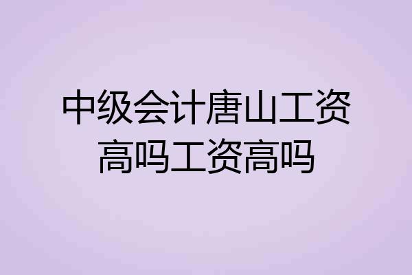 中级会计唐山工资高吗工资高吗