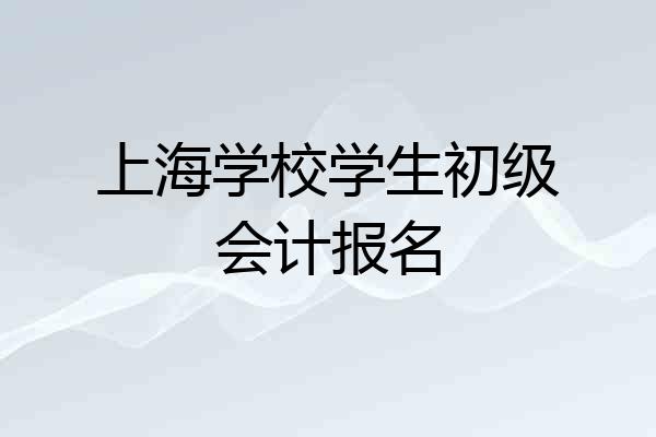 上海学校学生初级会计报名
