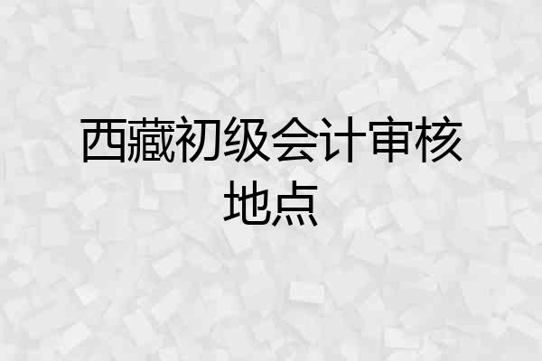西藏初级会计审核地点