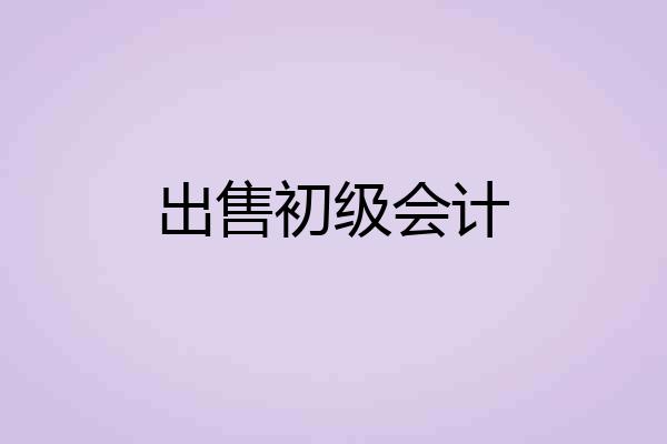 出售初级会计