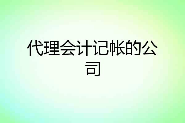 代理会计记帐的公司