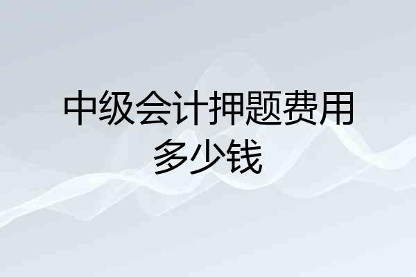 中级会计押题费用多少钱