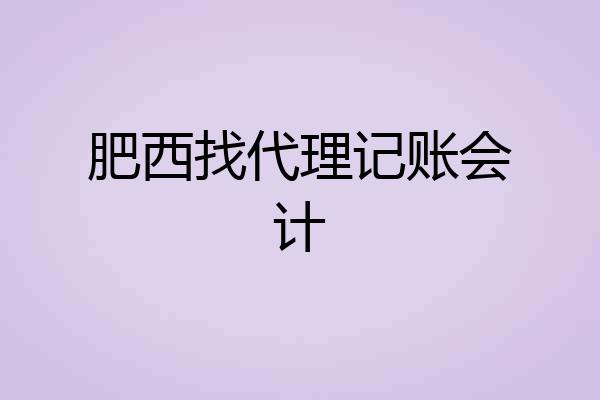 肥西找代理记账会计