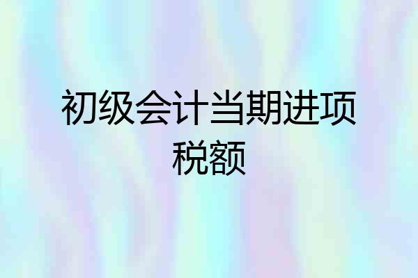 初级会计当期进项税额