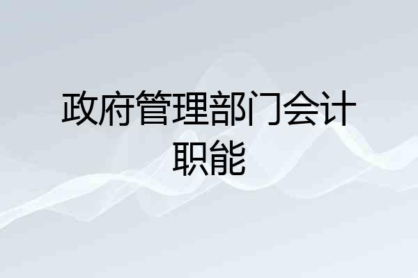政府管理部门会计职能