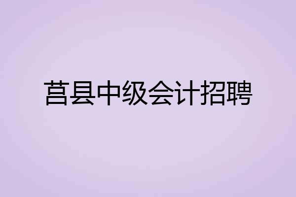 莒县中级会计招聘