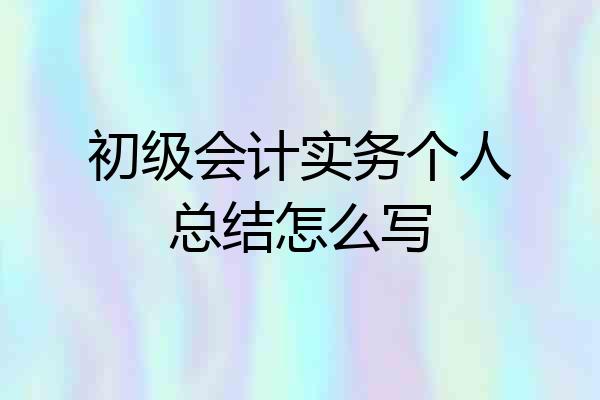 初级会计实务个人总结怎么写