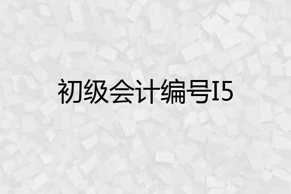初级会计编号I5
