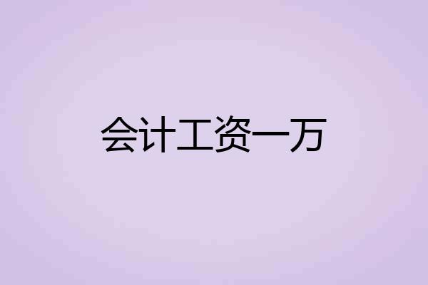 会计工资一万