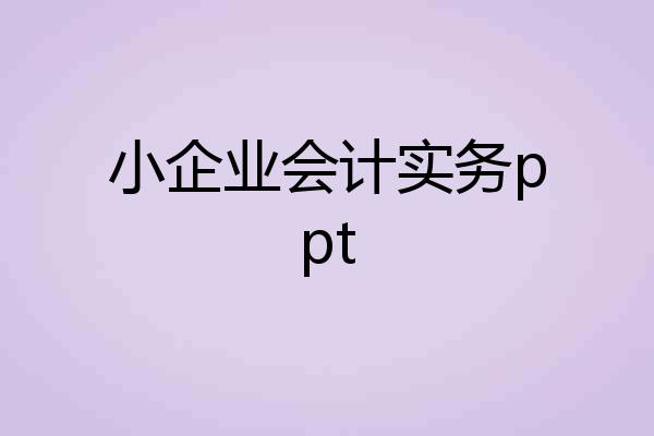 小企业会计实务ppt