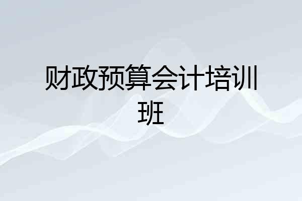 财政预算会计培训班