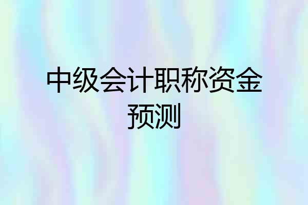 中级会计职称资金预测
