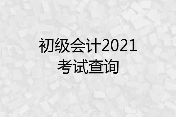 初级会计2021考试查询