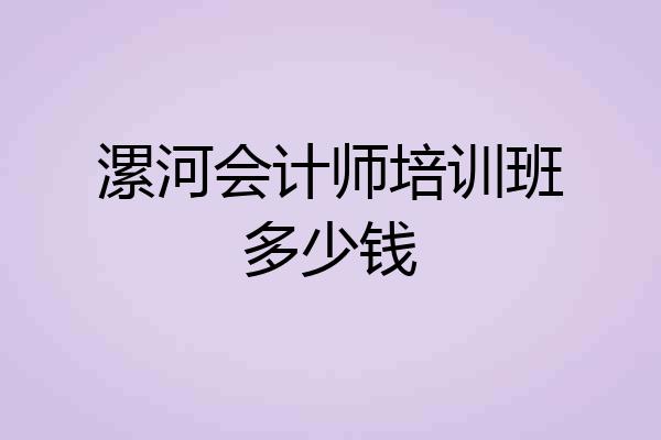 漯河会计师培训班多少钱