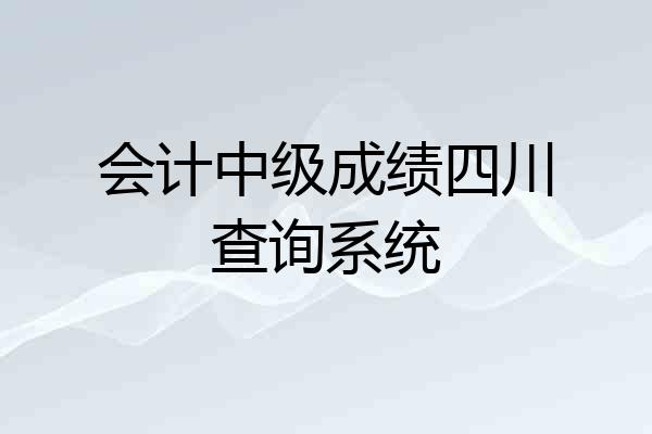 会计中级成绩四川查询系统