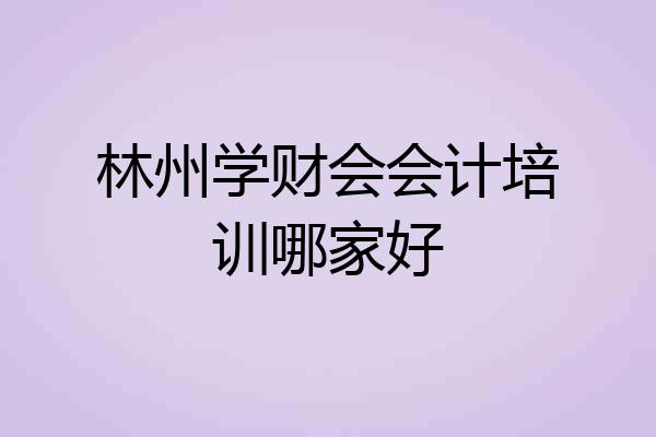 林州学财会会计培训哪家好