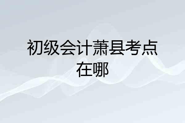 初级会计萧县考点在哪