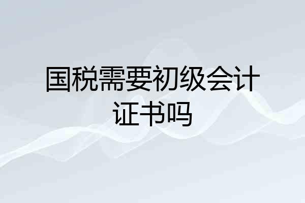 国税需要初级会计证书吗