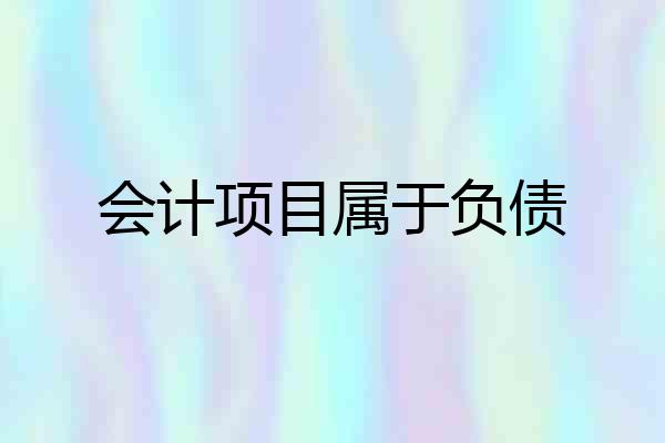 会计项目属于负债