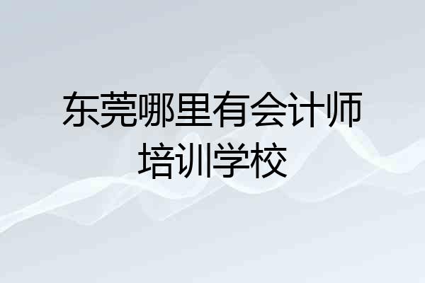东莞哪里有会计师培训学校