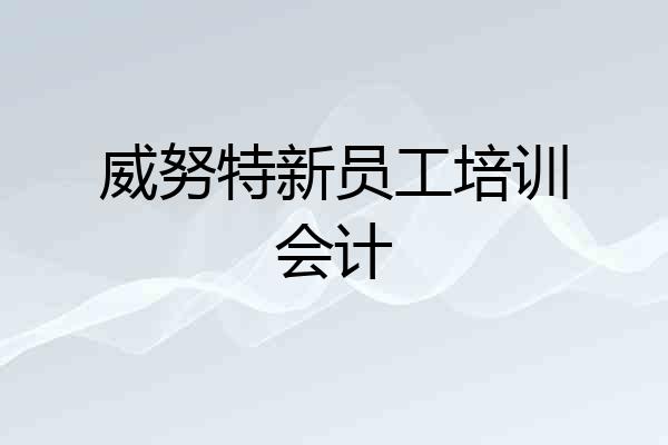 威努特新员工培训会计