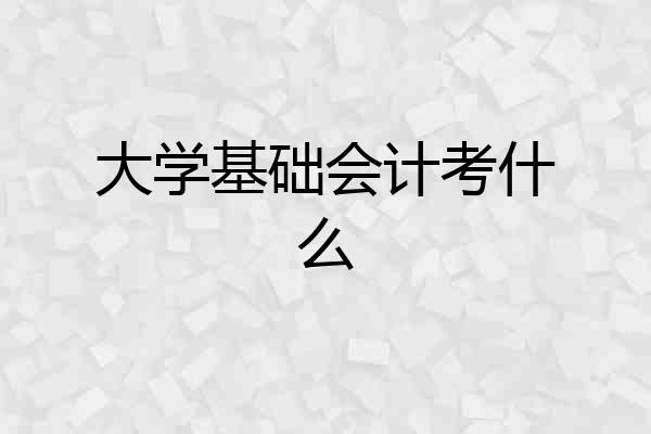 大学基础会计考什么