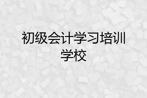 初级会计学习培训学校