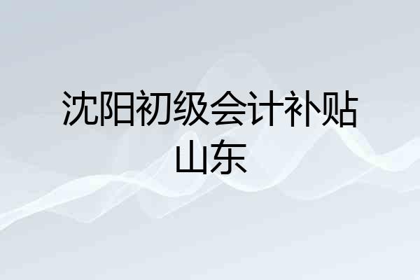沈阳初级会计补贴山东