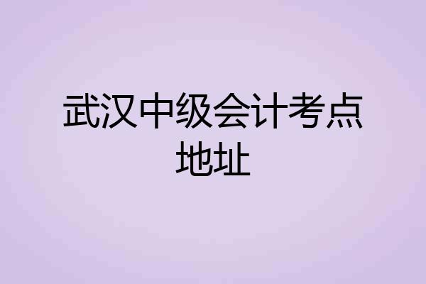 武汉中级会计考点地址