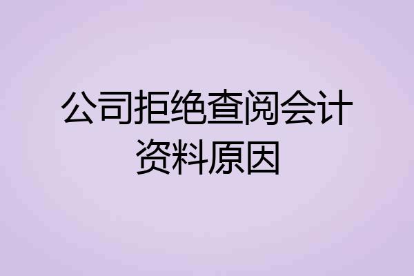 公司拒绝查阅会计资料原因